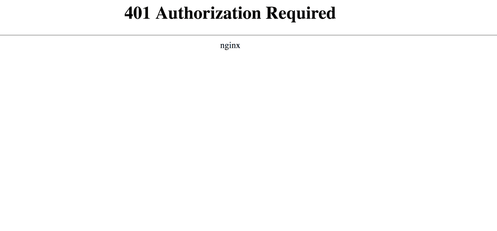 Il messaggio di errore 401 Authorization Required in Nginx