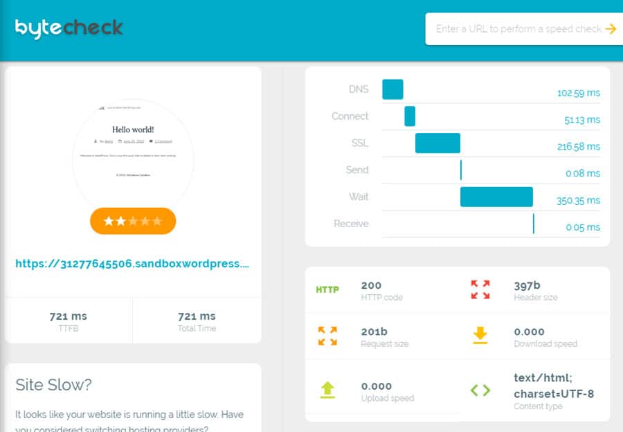 byte check - fastest wordpress theme