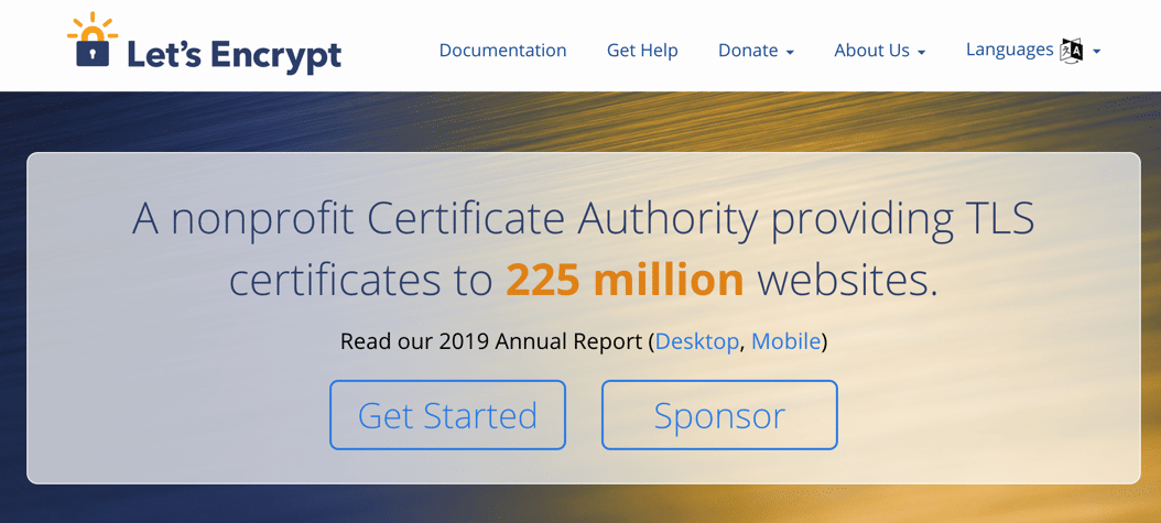 Homepage di Let's Encrypt