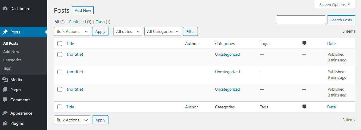 I no-title nel backend