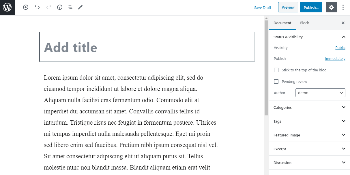 Rimozione del titolo da un post del blog