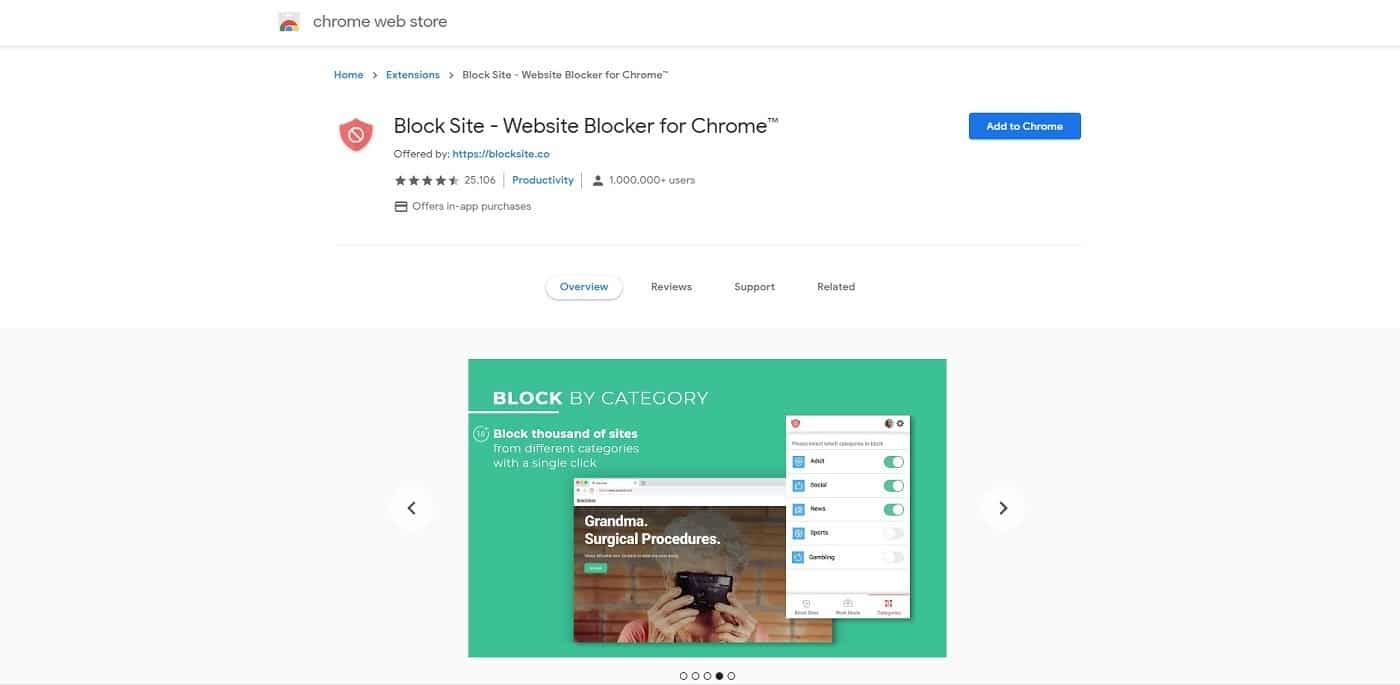 Estensione Website Blocker for Chrome