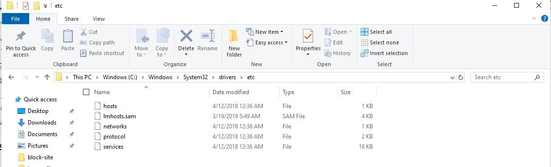 Windows file explorer