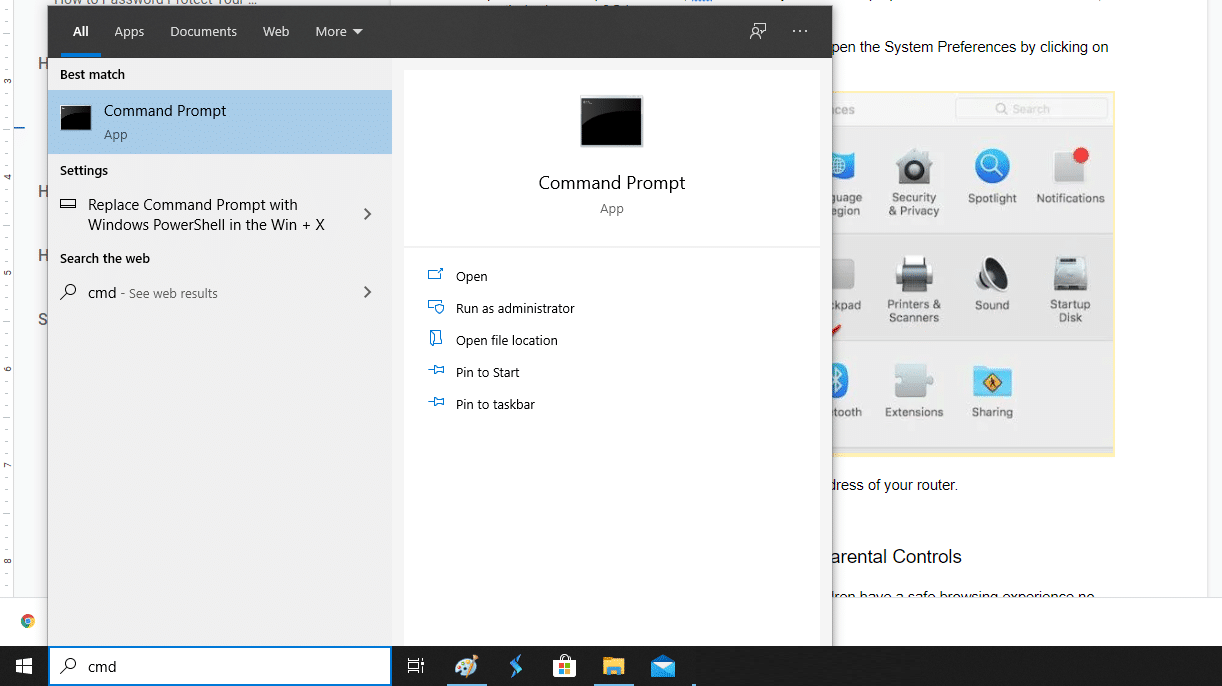 Prompt dei comandi di Windows