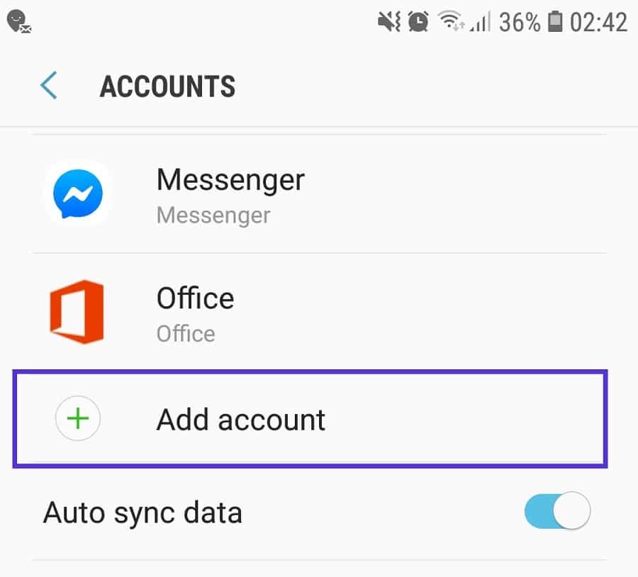 Android - Aggiungere un account