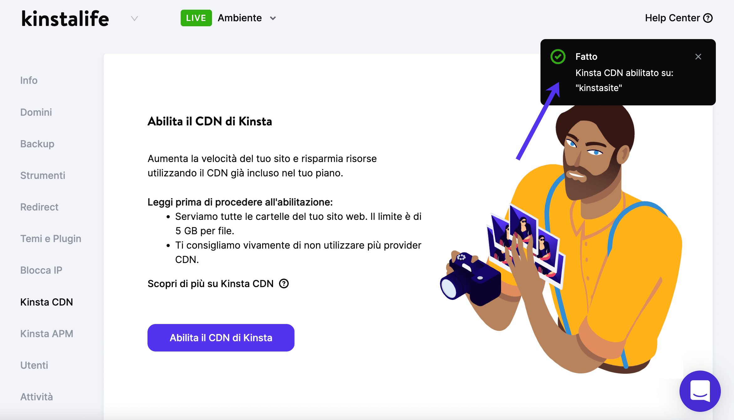 Abilitare con successo Kinsta CDN