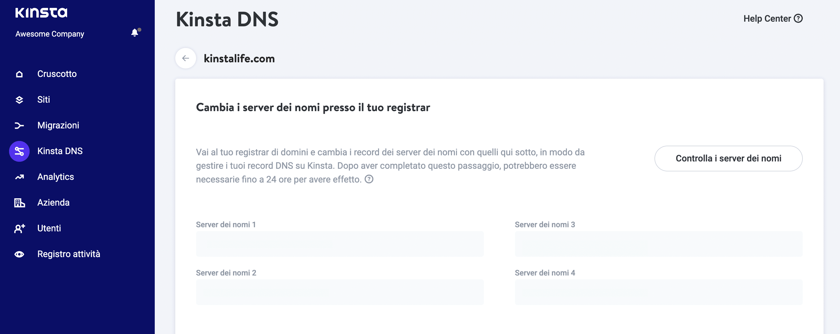 Clic sul pulsante "Aggiungi un record DNS".