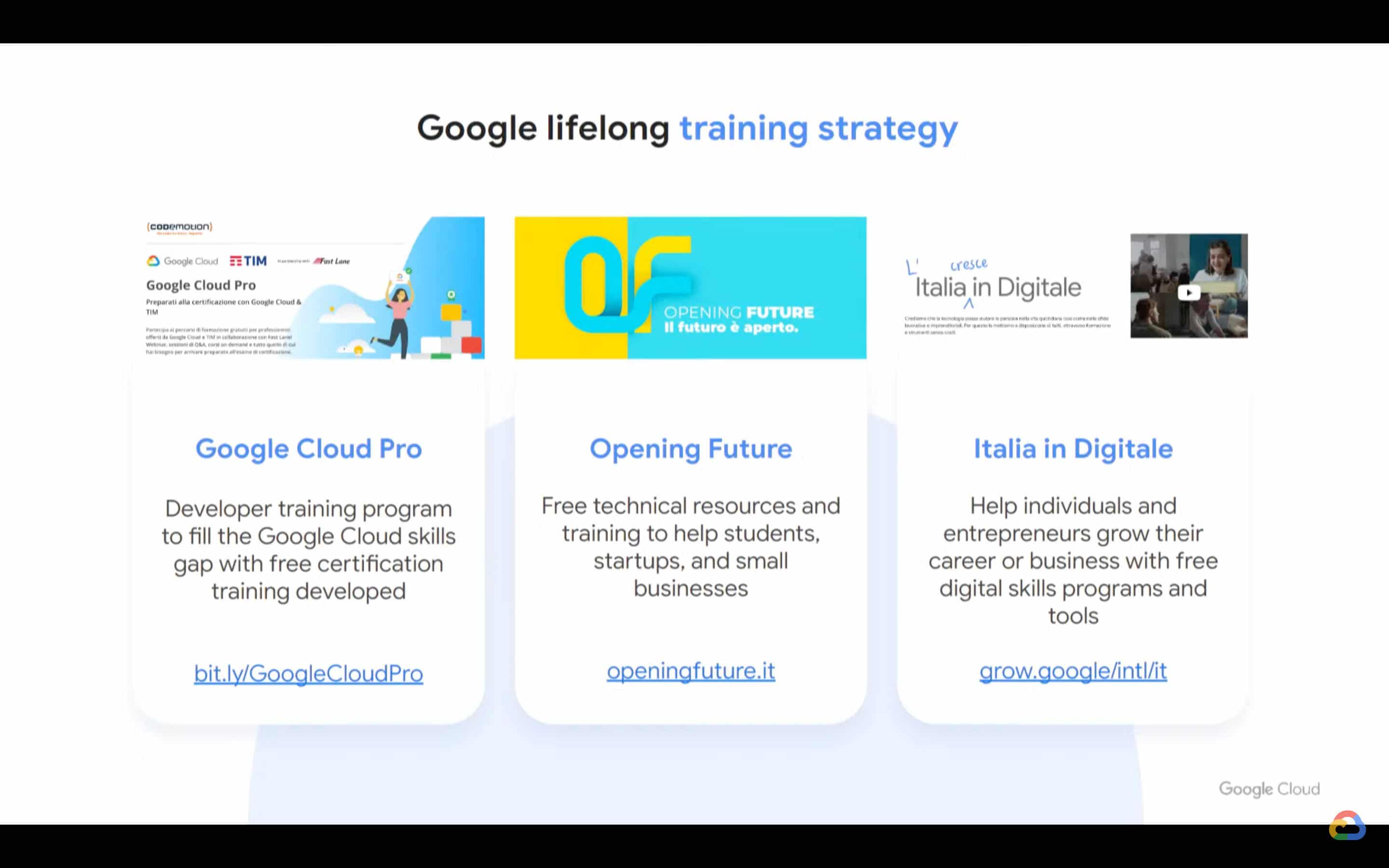 Estrategia de formación permanente de Google