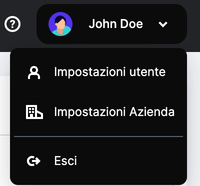 Scheda Utente per accedere ai dettagli individuali e aziendali.