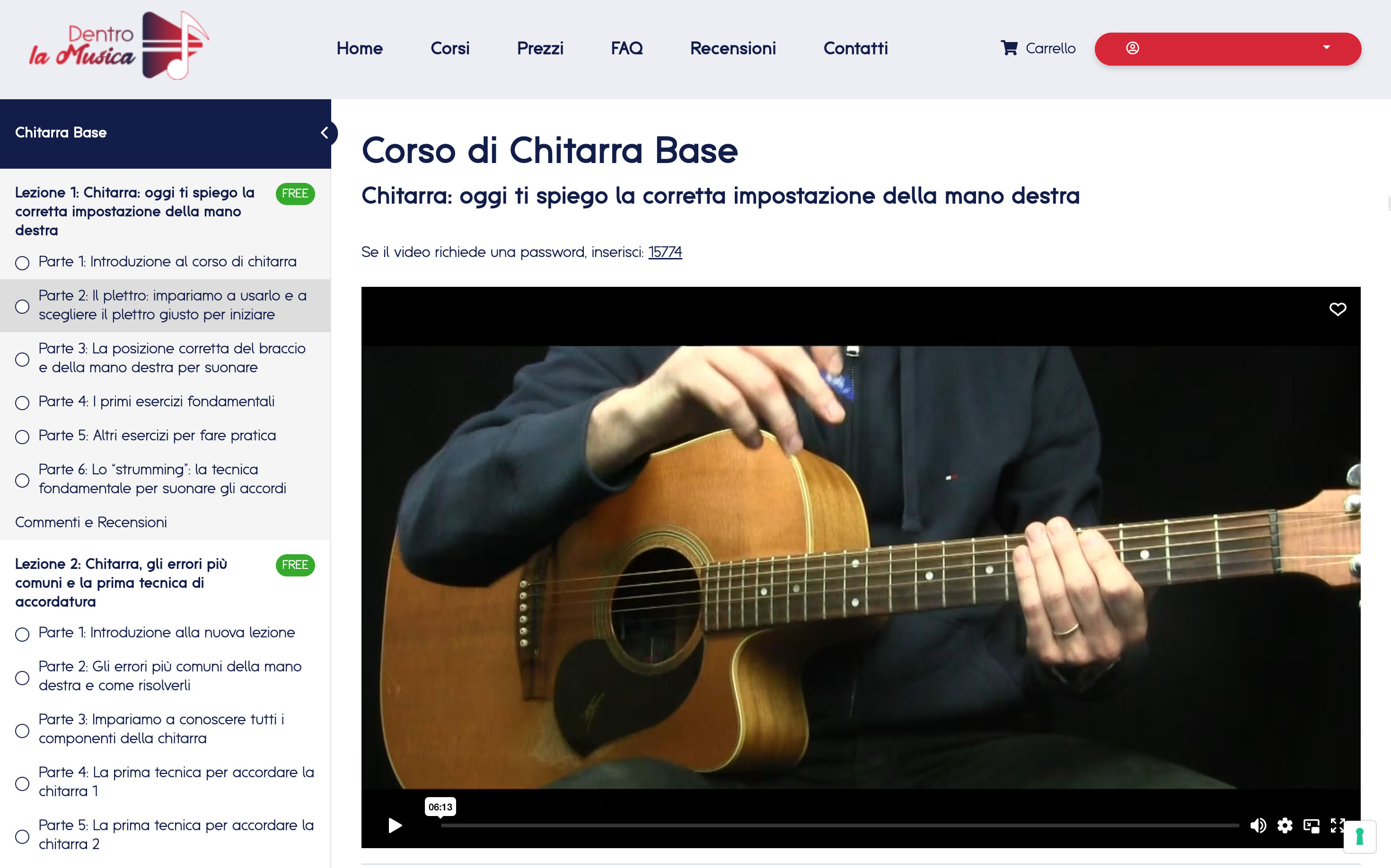 Corso di chitarra Dentro la musica