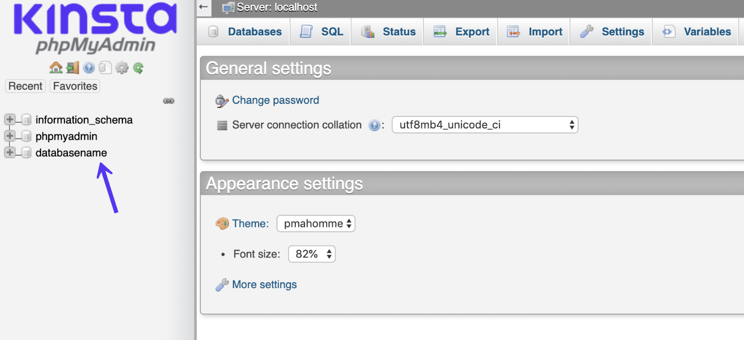 データベースのphpmyadmin