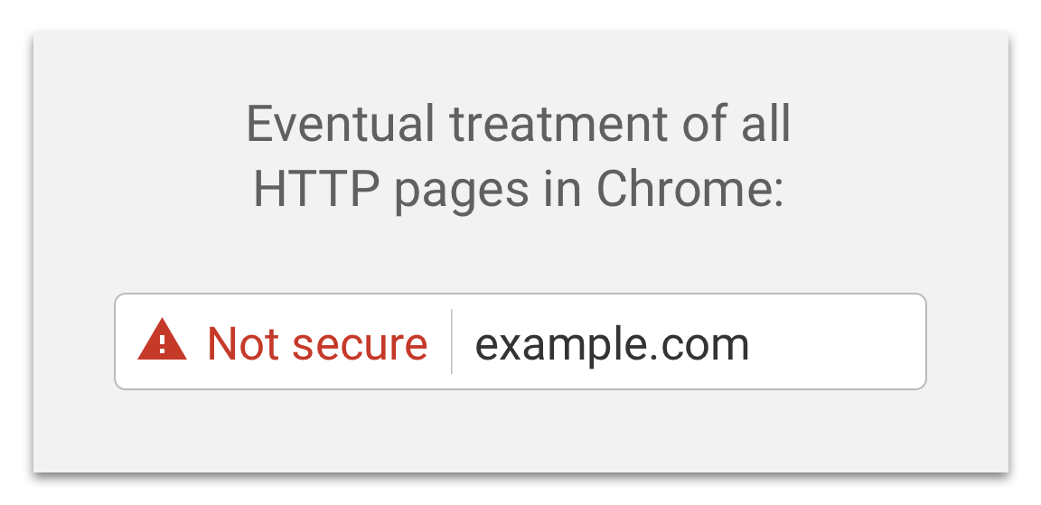 Chromeの赤い「安全ではない」警告表示（画像ソース：Google）