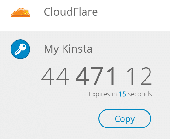 MyKinstaのAuthy mykinsta authy