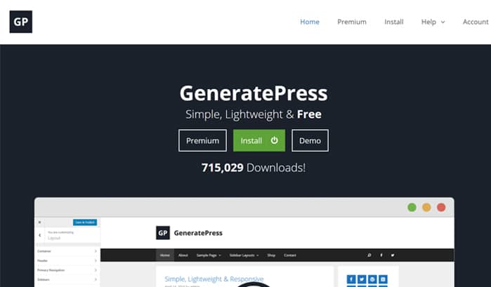 generatepressのwordpressサイト