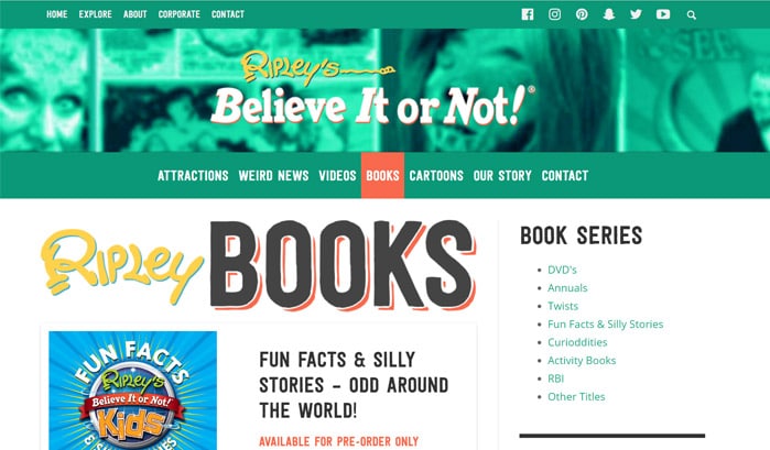 ripley's believe it or not のwordpressサイト