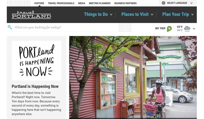 travel portlandのwordpressサイト