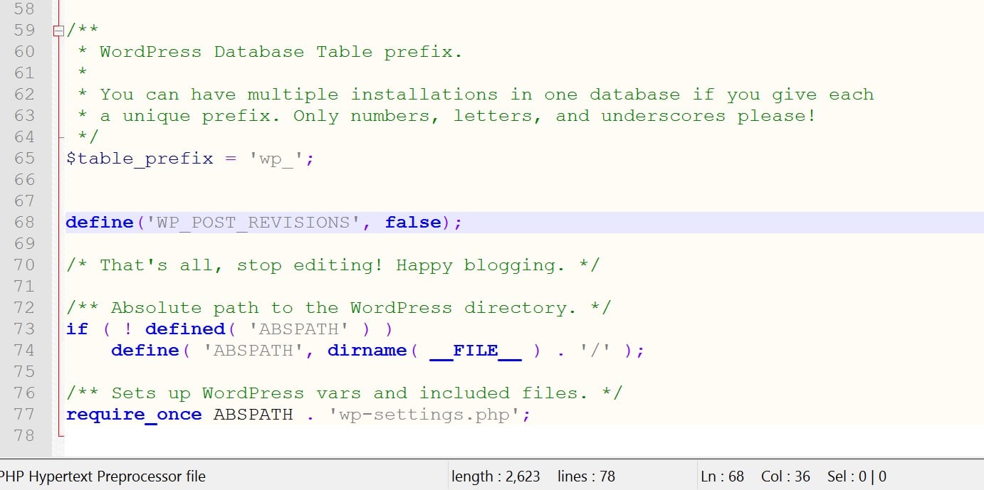 WordPressのリビジョン機能を無効にする