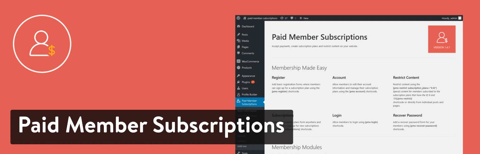 WordPressプラグイン「Paid Member Subscriptions」