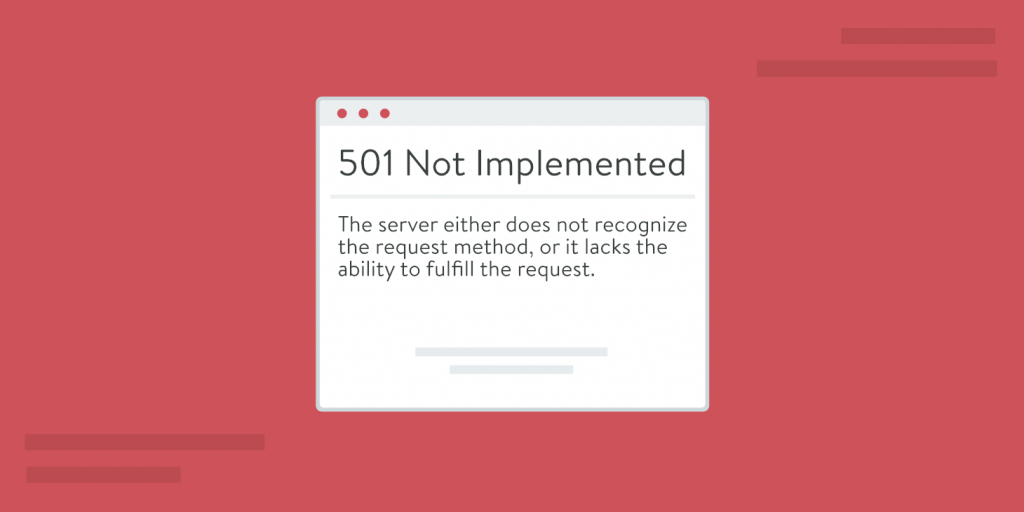 501 not implemented error