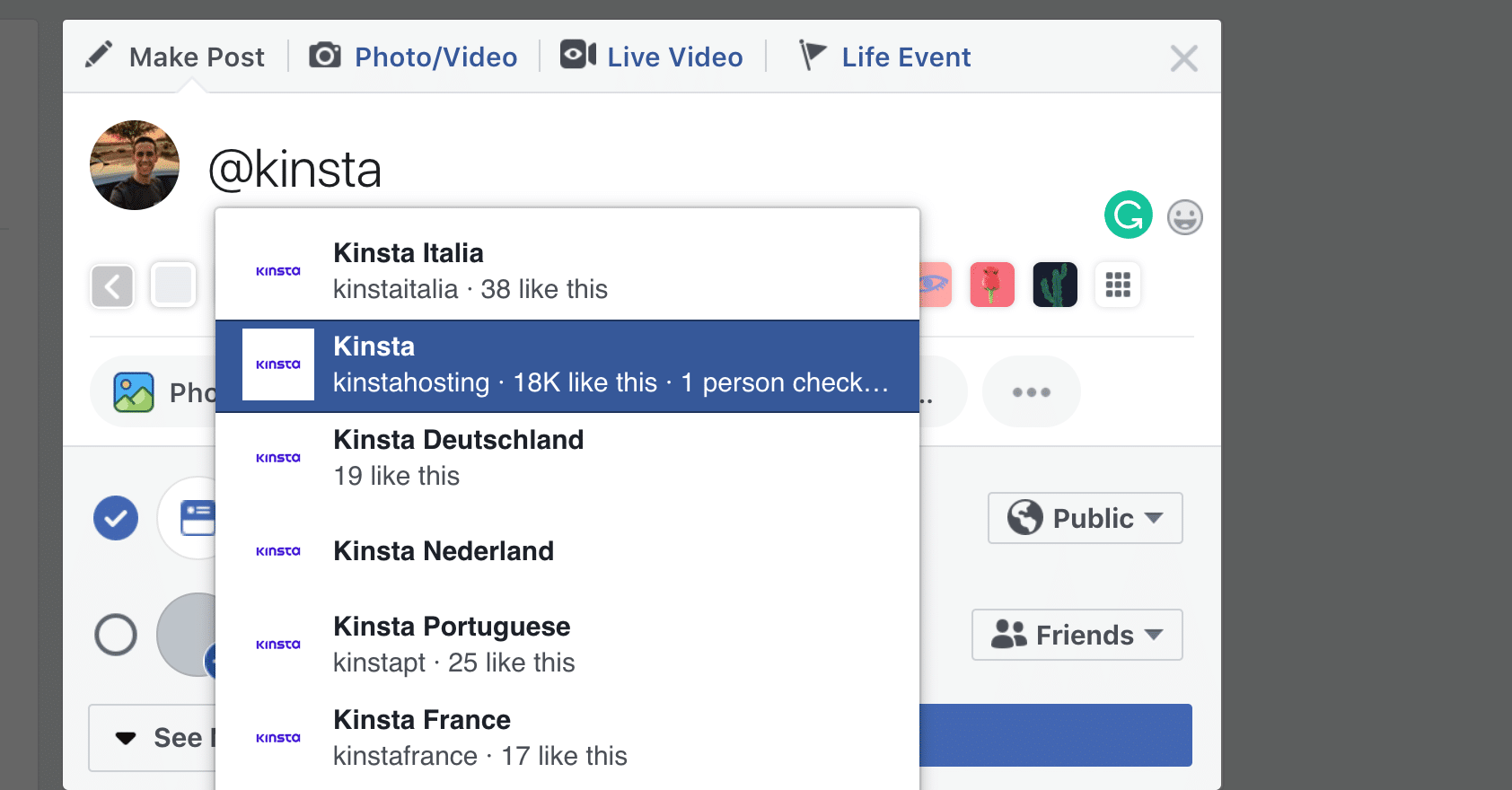 Facebookのタグ付け