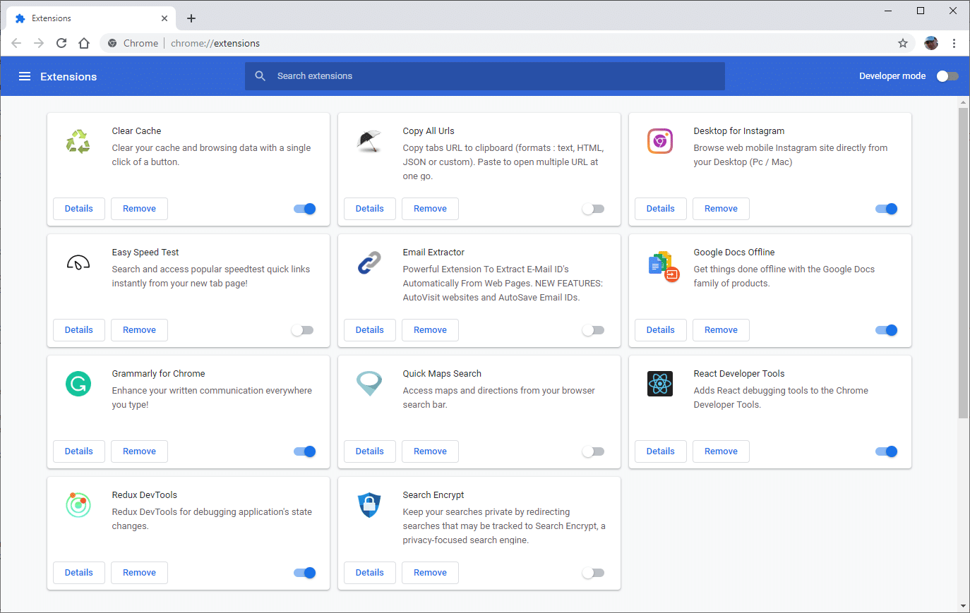 Chromeの拡張ウィンドウ