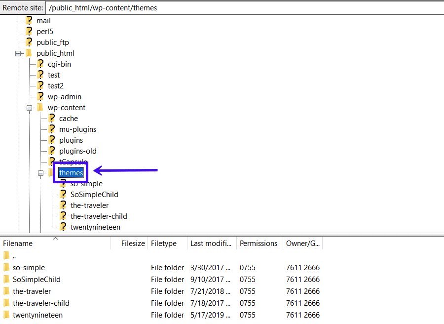 WordPressテーマのフォルダ