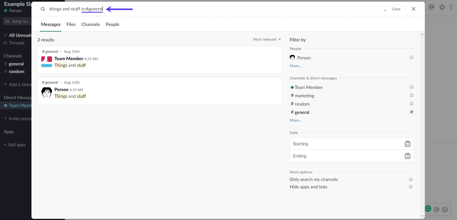 Slackチャンネル内の検索