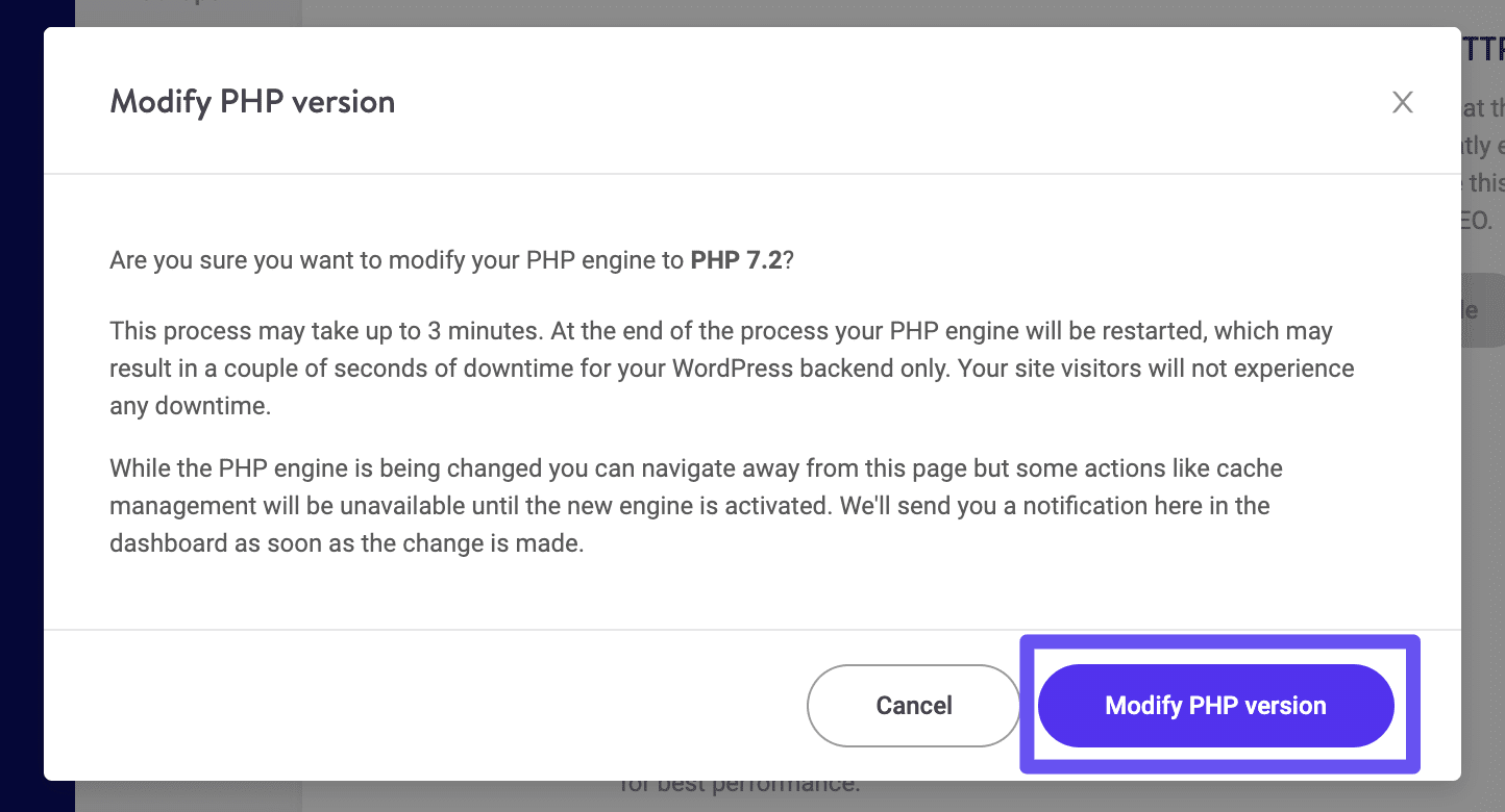 PHPバージョンのダウングレードを確認