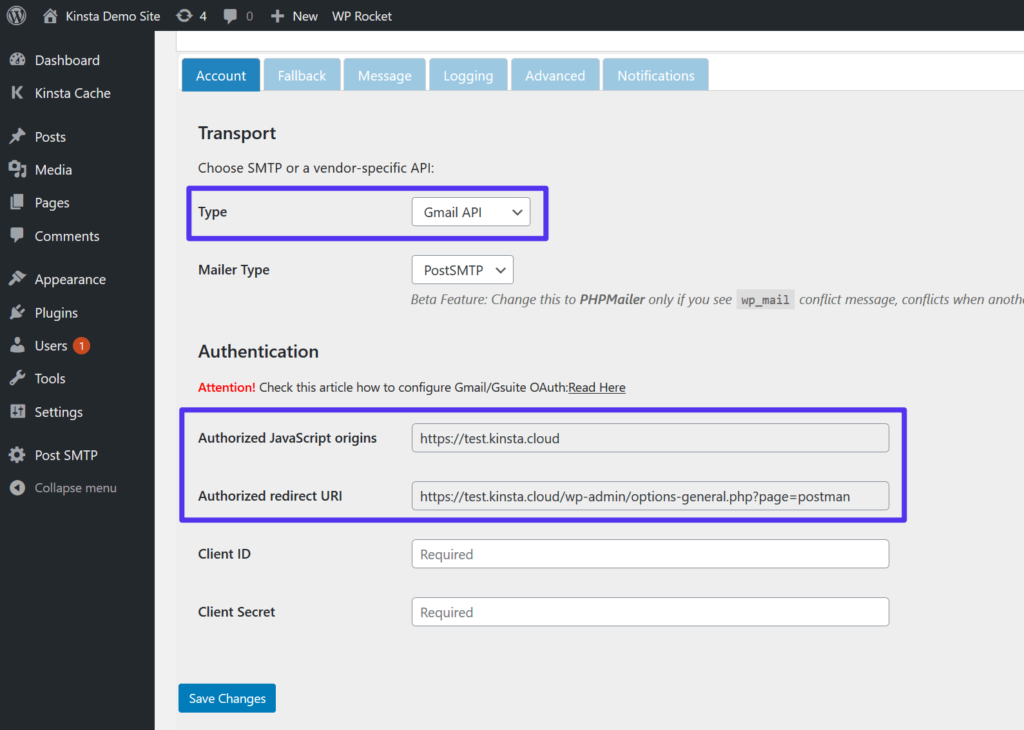 smtp server address for gmail