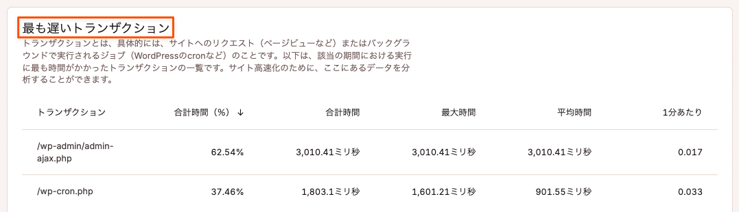 KinstaのAPMツールで最も遅いトランザクションを確認