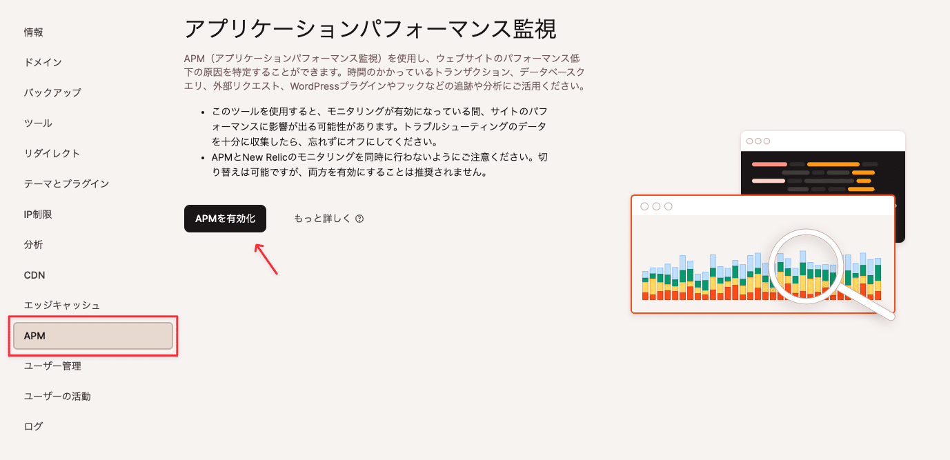 MyKinstaのAPMツール