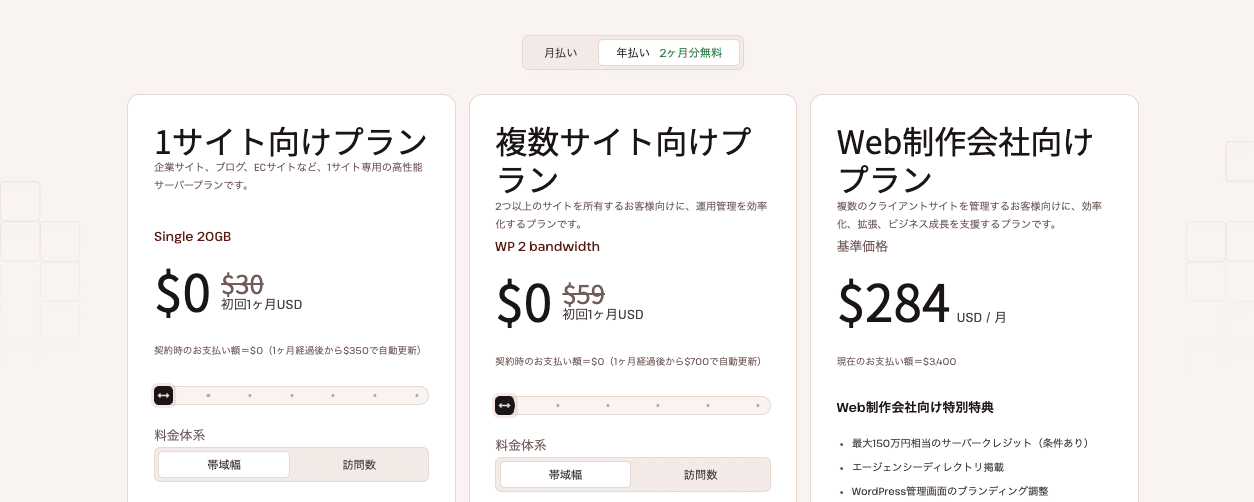 Kinstaの初月無料プラン