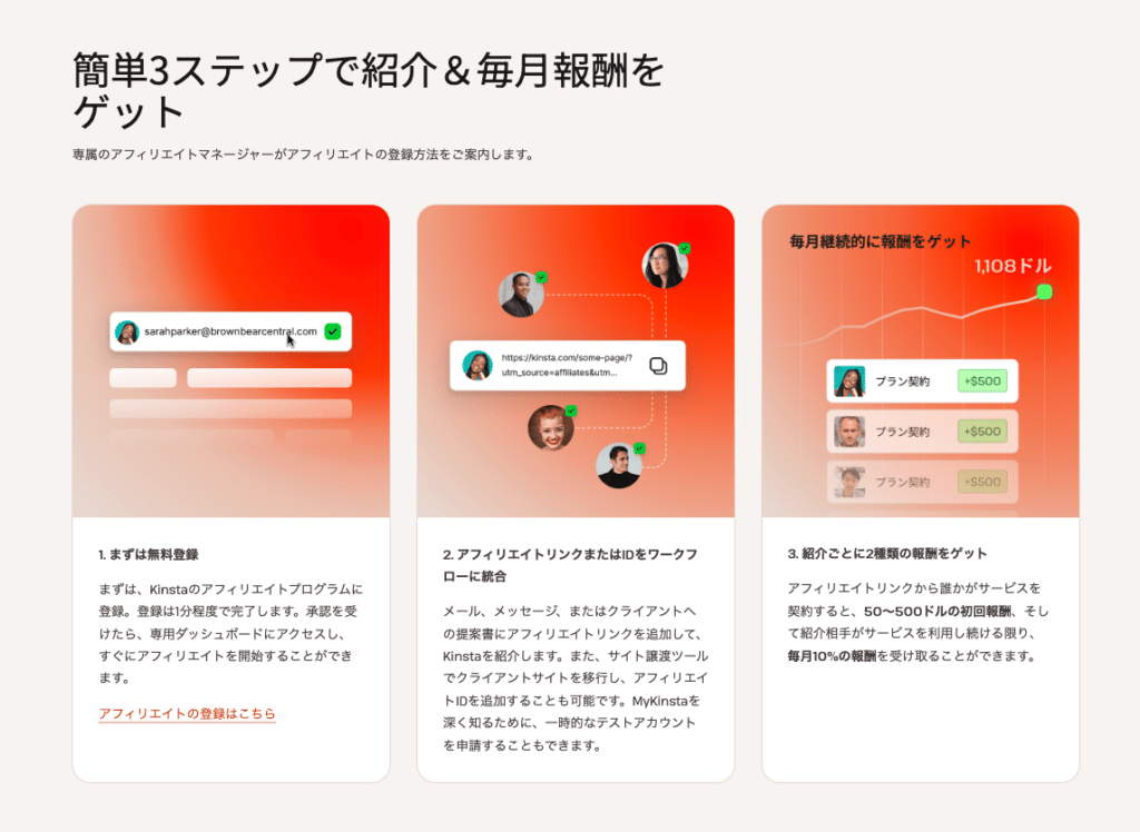 Kinstaの制作会社向けアフィリエイトプログラム