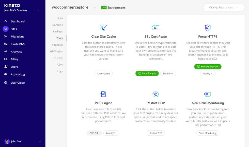 MyKinsta Krachtige tools