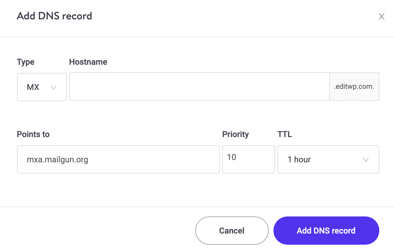 MX DNS-record toevoegen
