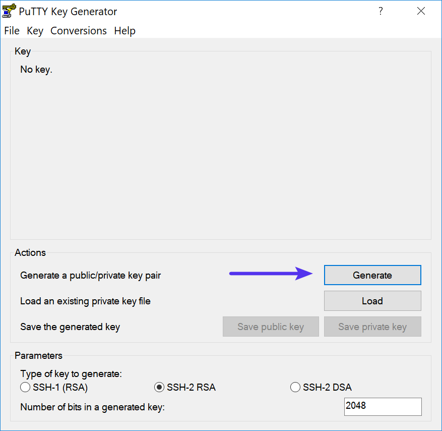 PuTTY Key Generator