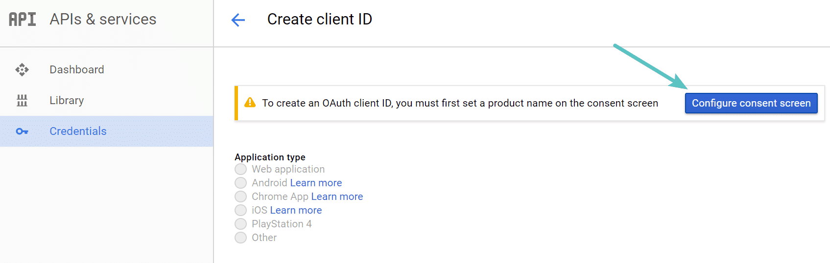 Configure consent screen