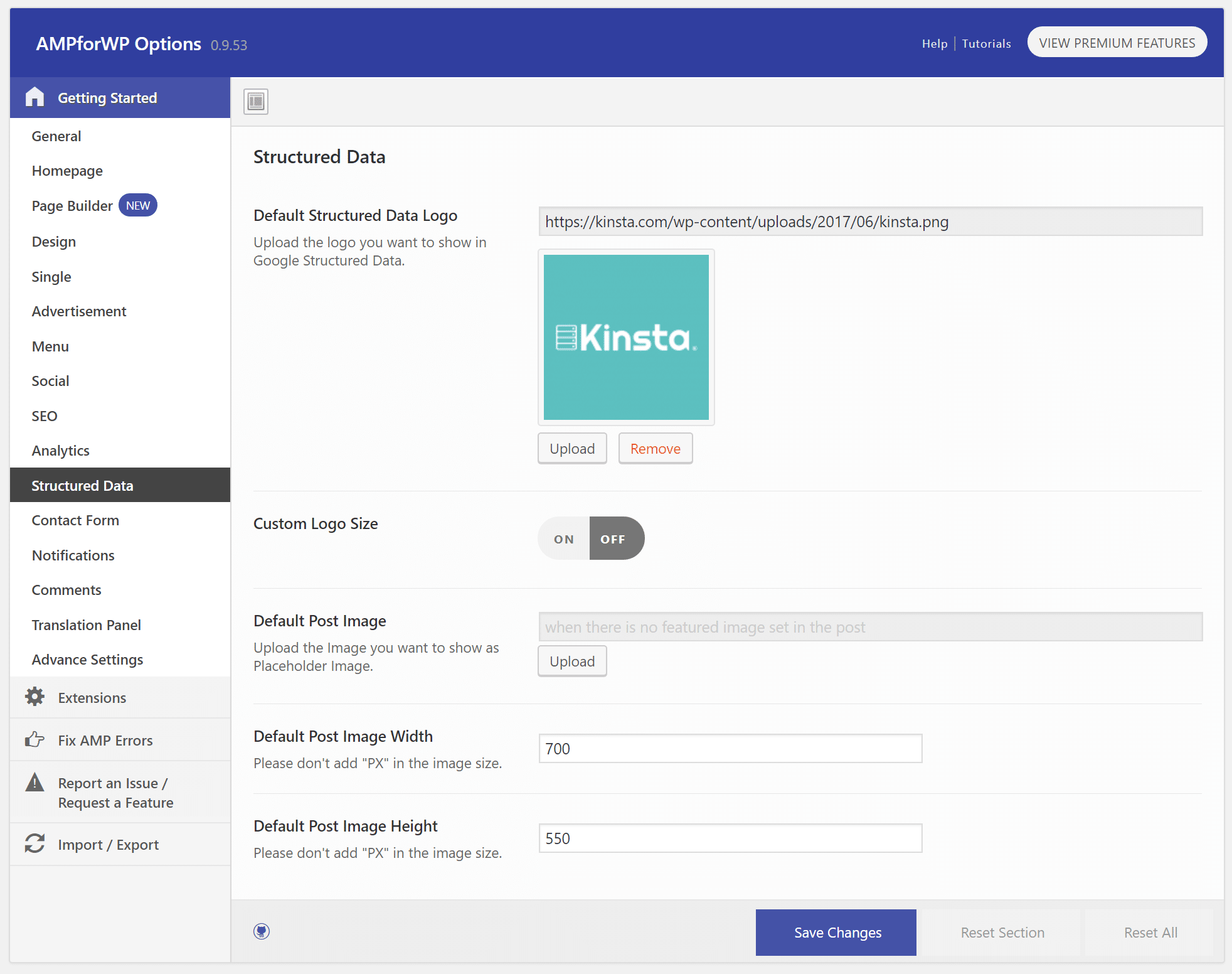 AMP structured data