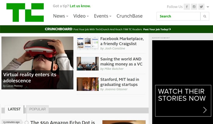 techcrunch wordress site