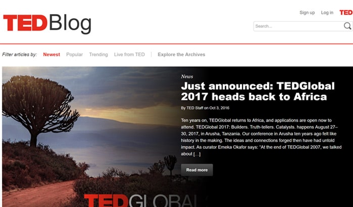 ted blog wordpress site