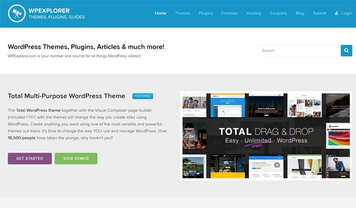 wpexplorer wordpress site