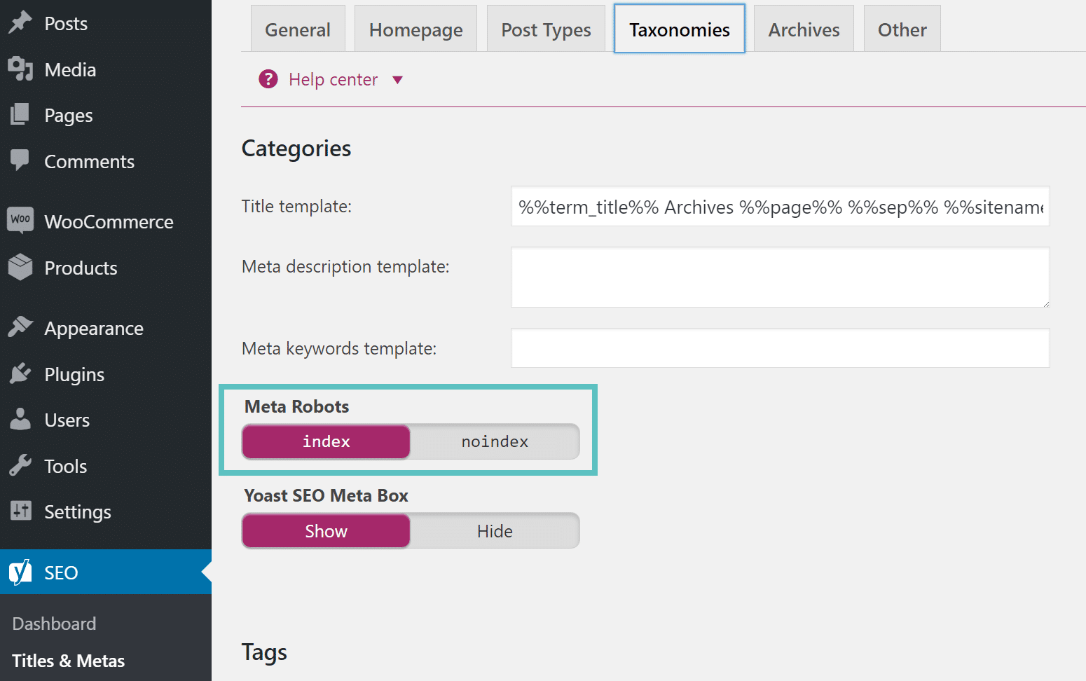 Indexing categories in WordPress Indexeren van categorieën in WordPress