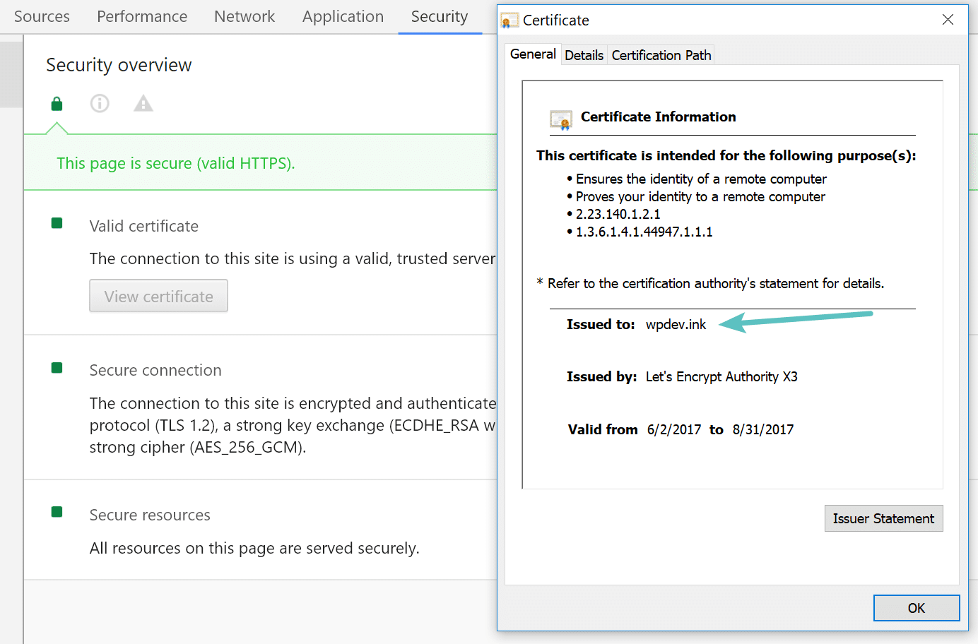 Controleer aan welk domein het SSL certificaat is verstrekt