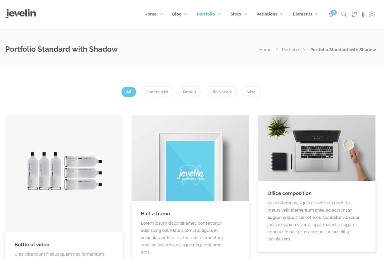 WordPress portfoliosite