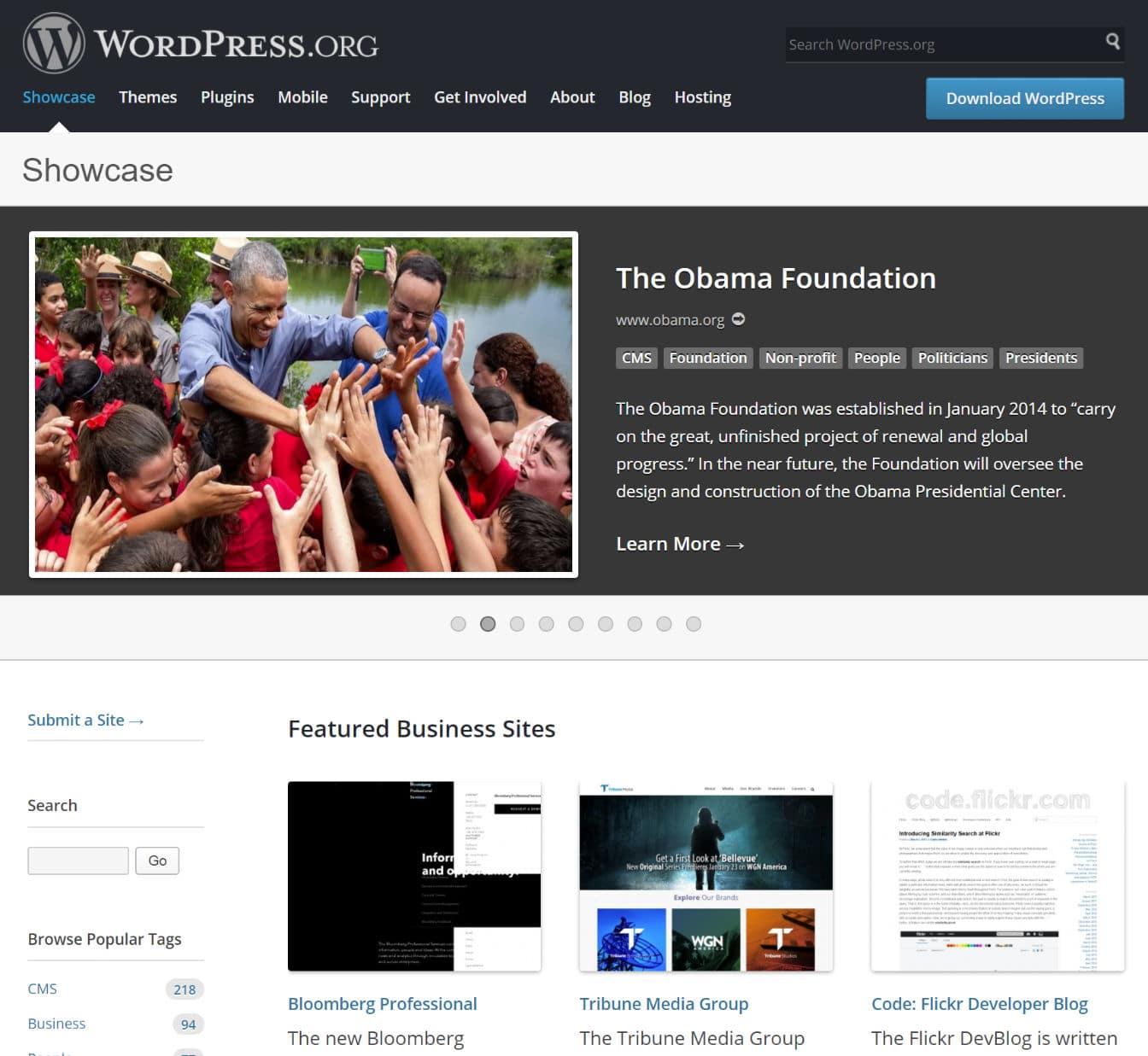 WordPress showcase