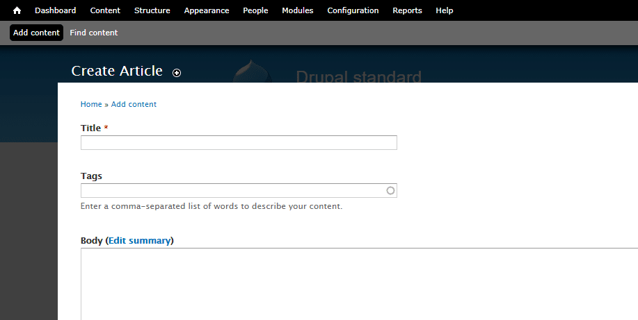 De Drupal 7.X inhoudseditor