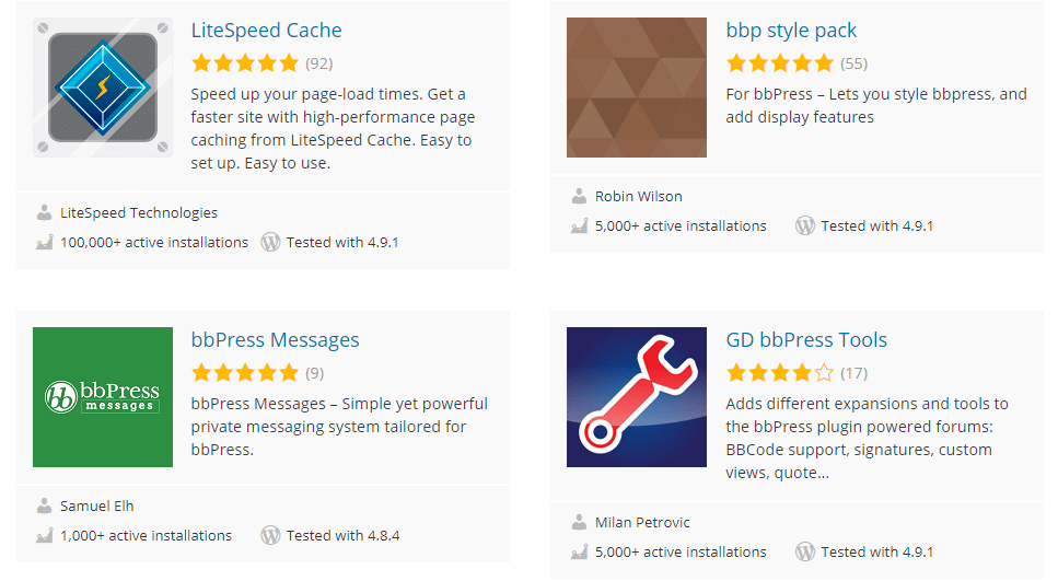 bbPress extensies bij WordPress.org