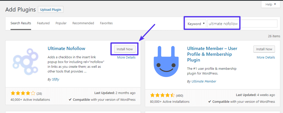 De Ultimate Nofollow-plug-in installeren
