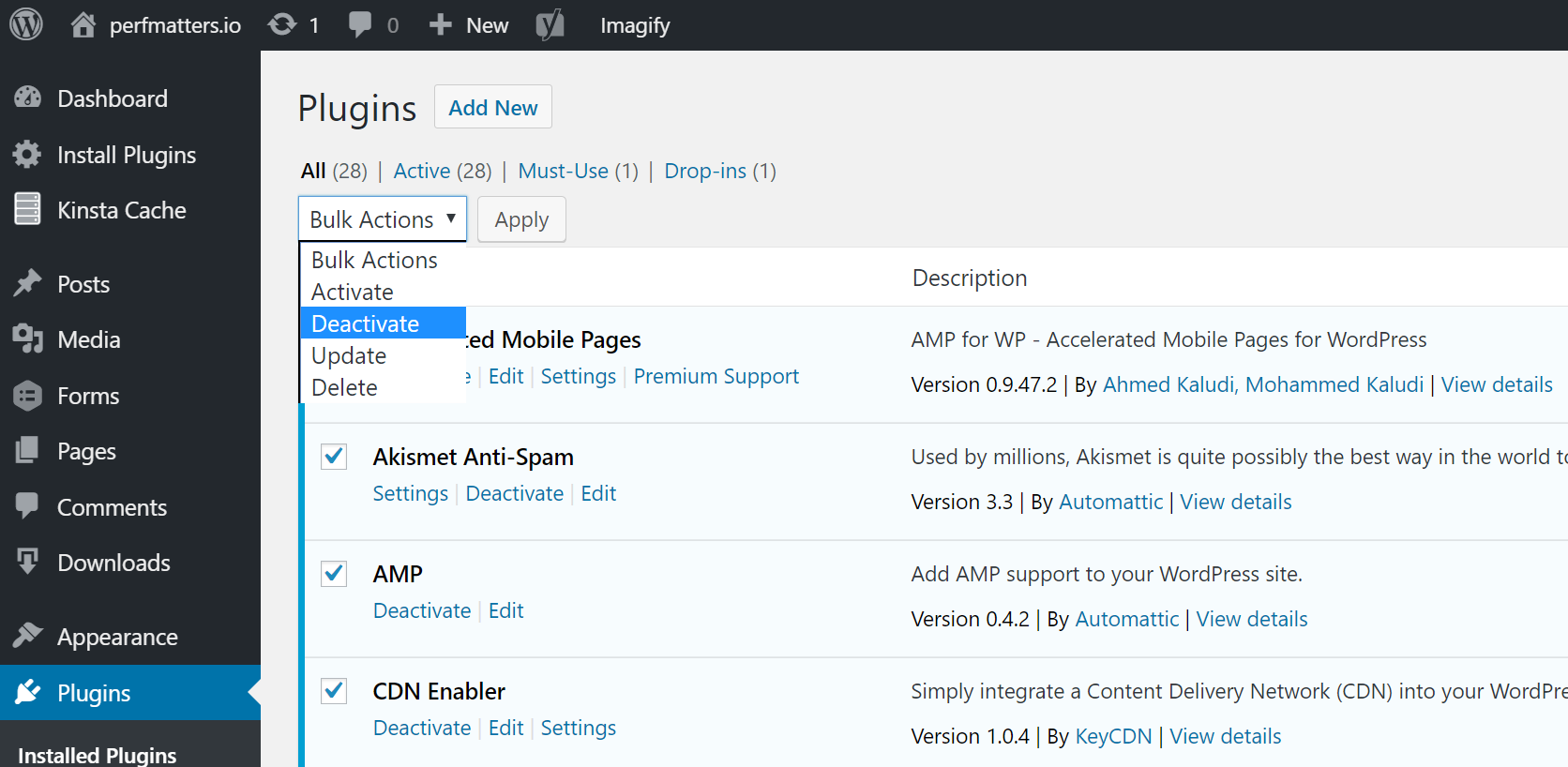 Deactiveer alle WordPress plugins