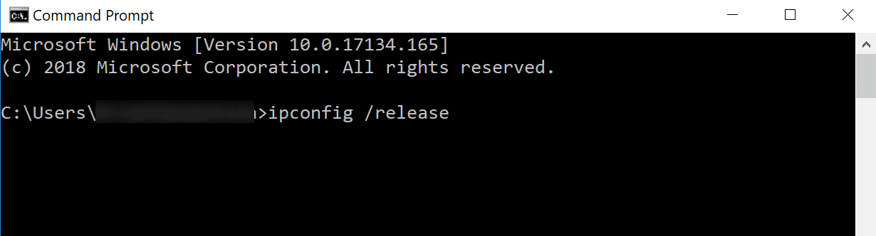 ipconfig/vrijgave